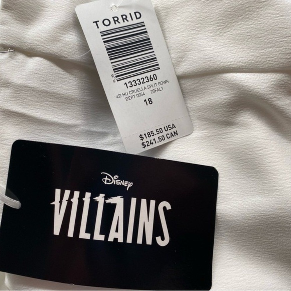 Disney for Torrid Black & White 101 Dalmatians Cruella De Vil‎ Evening Gown 18 M - Picture 11 of 13